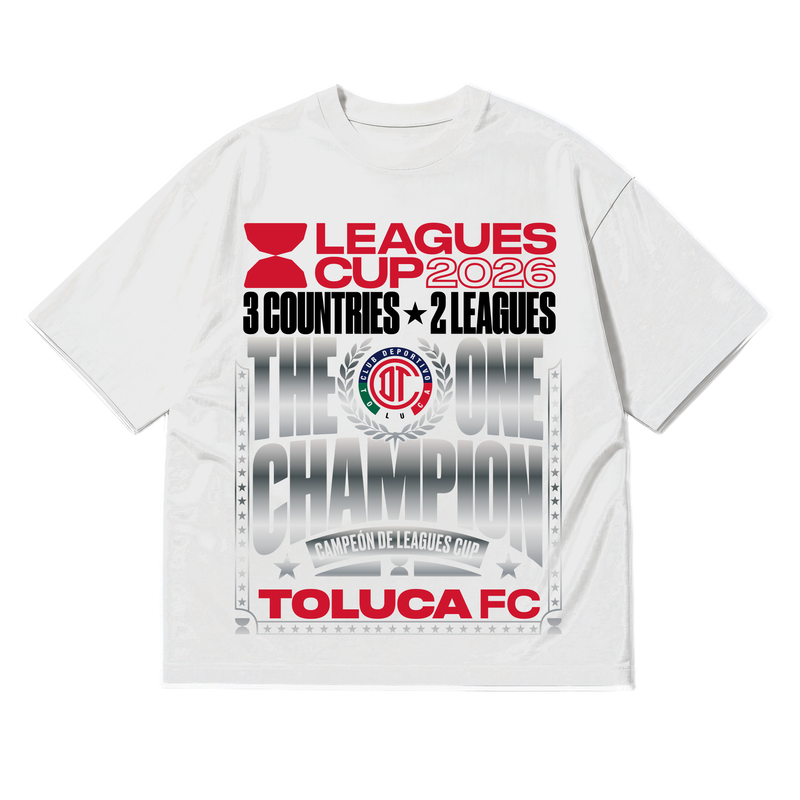 "THE ONE CHAMPION" TEE — TOLUCA FC LEAGUES CUP 2026 CHAMPIONS TEE (DIABLOS ROJOS)
